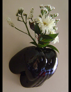 Floralabia nude female wall mounted erotic vase in black