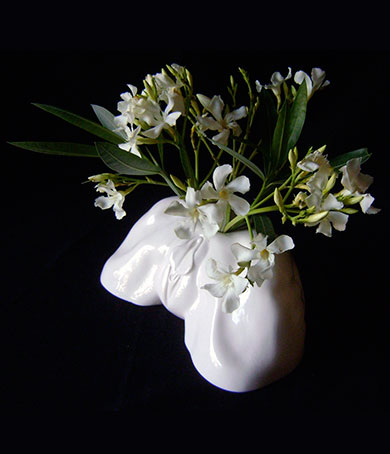 Floralanus Nude Female Torso Sculpture / Vase / Candle Holder